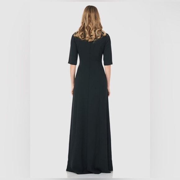 Kay Unger NWT Davina Walk-Thru Jumpsuit | Black Crepe Evening One-Piece (4) - Picture 4 of 12